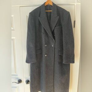 Zilos George Machado Men's Trench Coat Cashmere Blend- Charcoal Grey